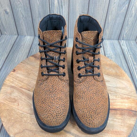 Timberland Kori Park 6" Cheetah Suede ReBOTL Lace Up Combat Boots Women 8.5 - Picture 3 of 11